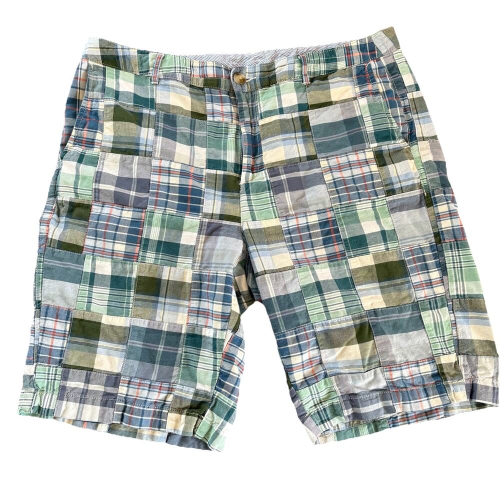 L.L. Bean Women’s Favorite Fit Bermuda Shorts Size 14 Madras Patchwork Chino